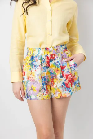Venice Linen Short - Bright Floral