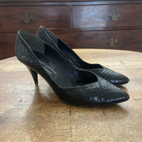 Vintage 1990’s Stuart Weitzman snakeskin pumps size 9