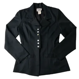 Vtg Y2K Ecru Blazer Womens L Fitted Button Up Goth Academia Jacket Whimsigoth