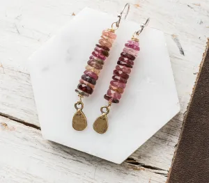 Watermelon Tourmaline Stack Earrings