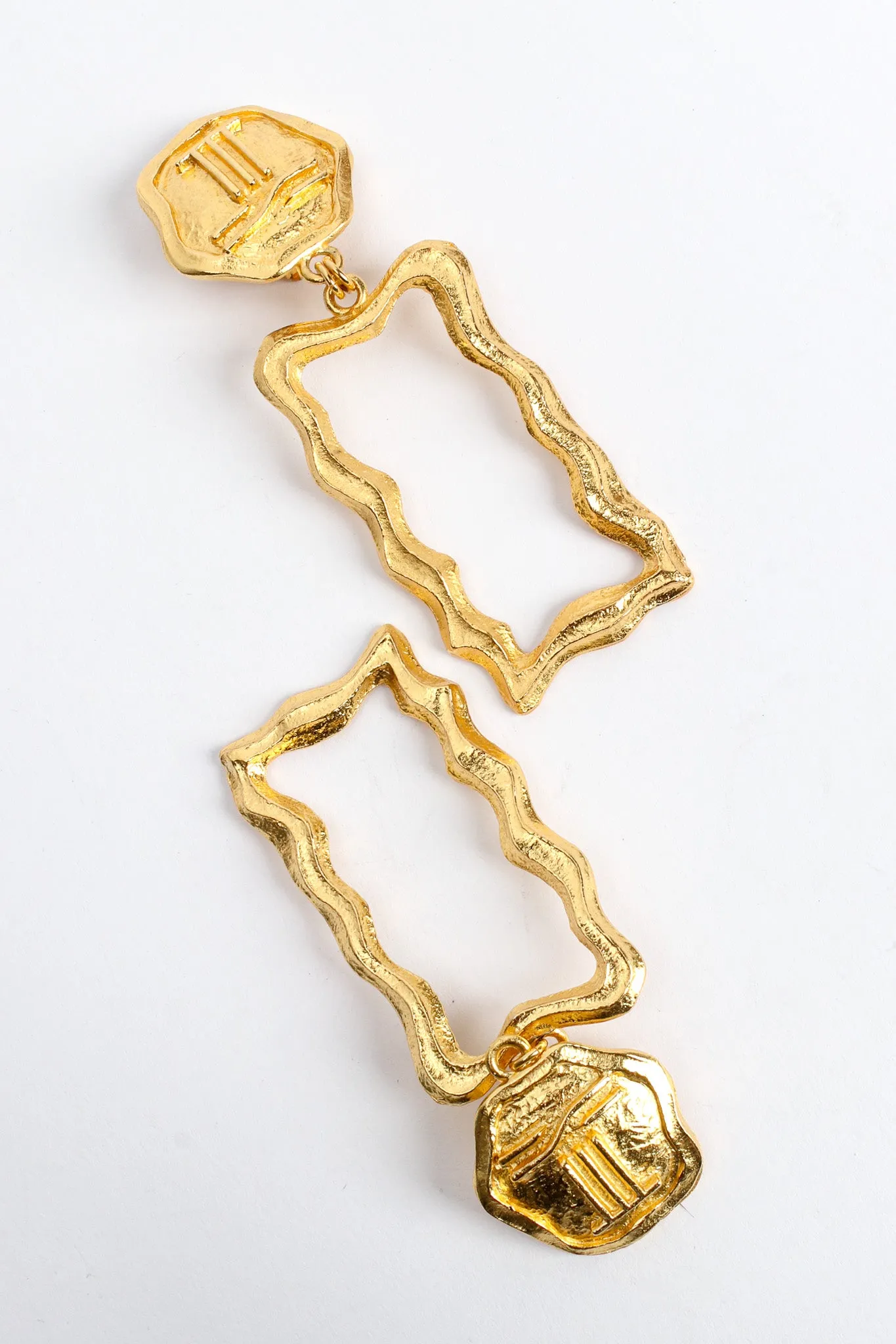 Wavy Frame Drop Earrings