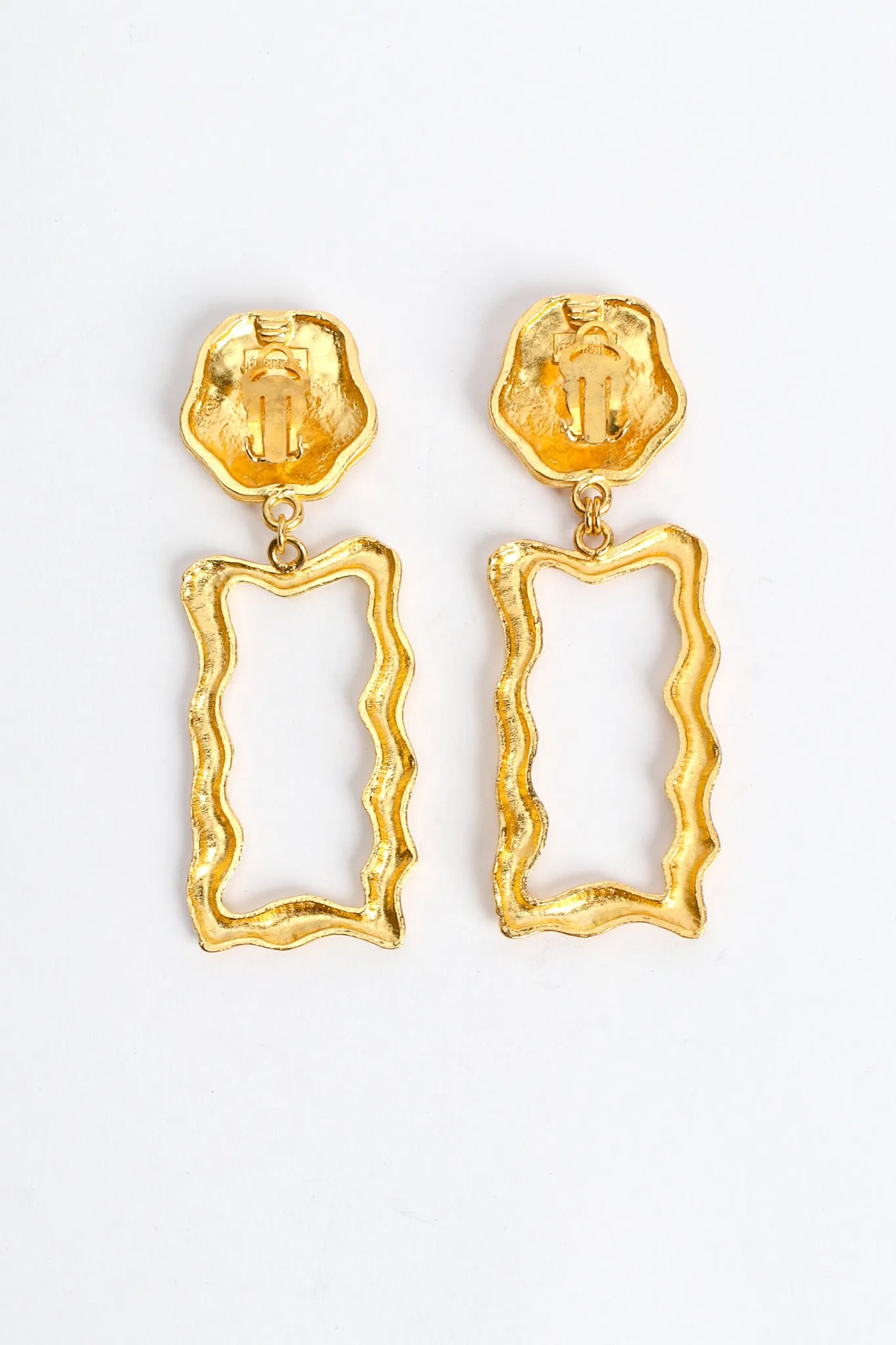 Wavy Frame Drop Earrings