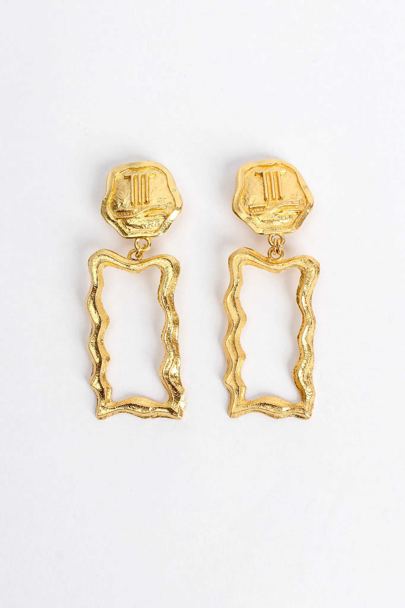 Wavy Frame Drop Earrings