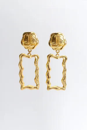 Wavy Frame Drop Earrings