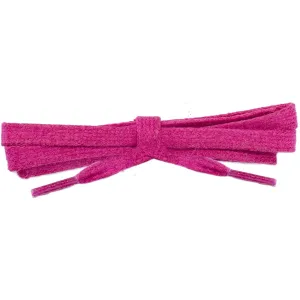 Waxed Cotton 1/4" Flat Dress Laces 12 Pack - Fuchsia Red (12 Pair Pack) Shoelaces