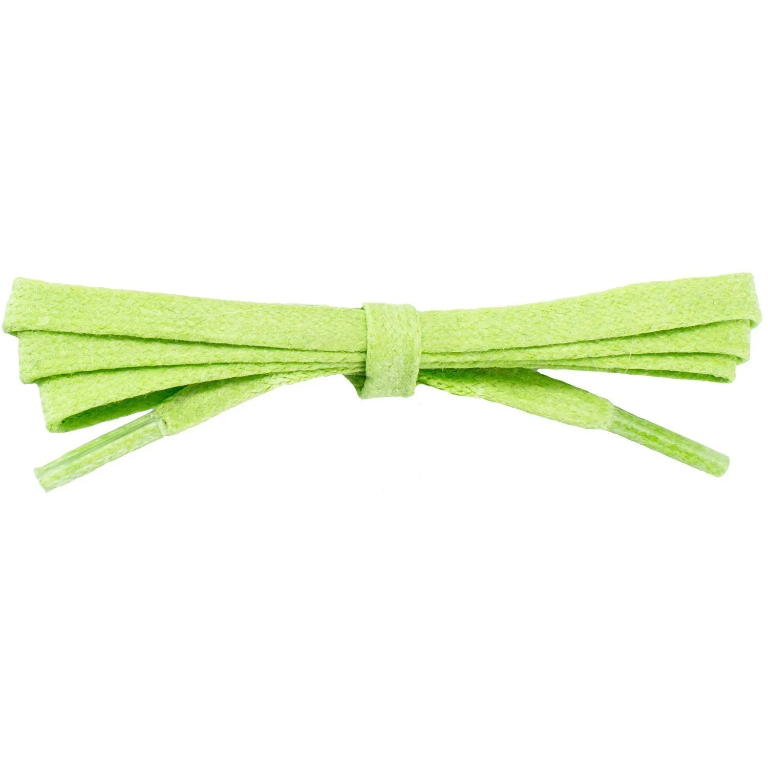Wholesale Waxed Cotton Flat Dress Laces 1/4" - Lucky Lime (12 Pair Pack) Shoelaces