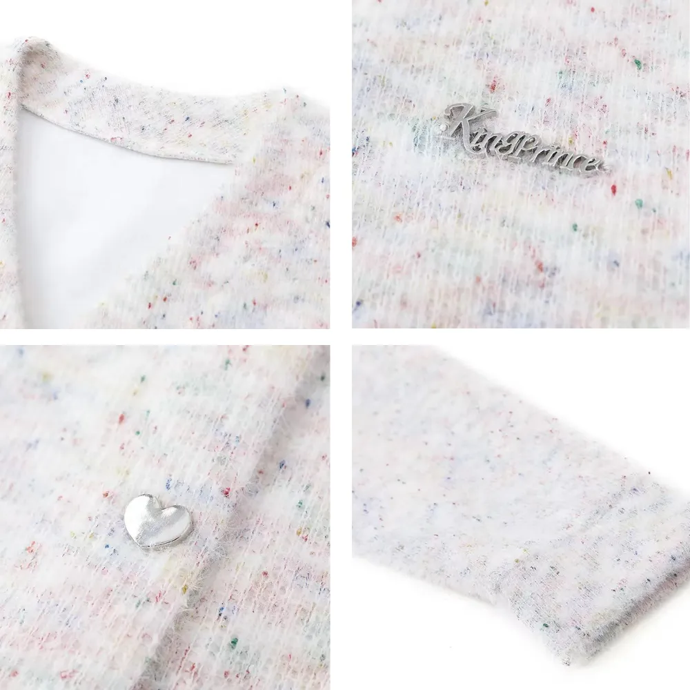 Women's Suede Ball Knit Cardigan