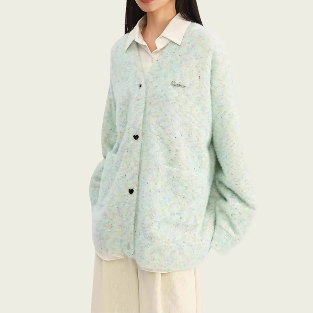 Women's Suede Ball Knit Cardigan
