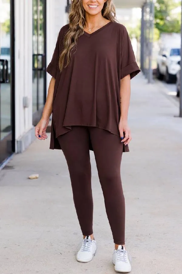 Women's Ultra Comfy Short Sleeve Tee and Legging Set (Buy 2 Free Shipping)