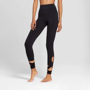 Xhilaration Women's Seamless Ankle Wrap Leggings 77754862 Black S/M