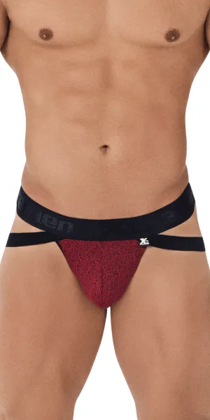 Xtremen 91085 Microfiber Jacquard Jockstrap Red