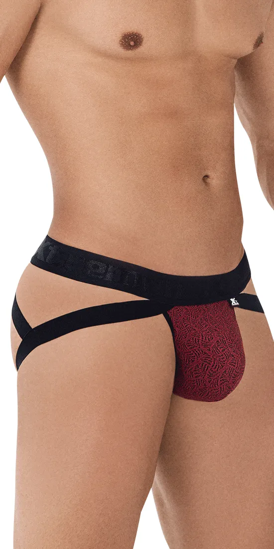 Xtremen 91085 Microfiber Jacquard Jockstrap Red