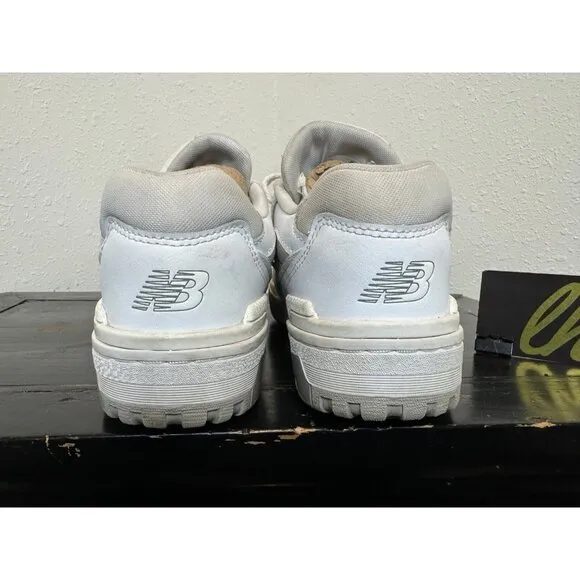Youth 7 New Balance 550 White Grey Athletic Sneakers GSB550PB