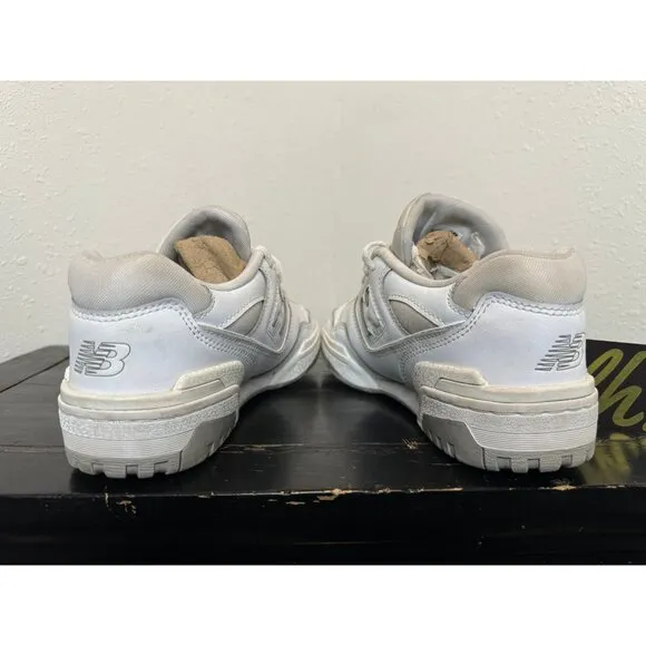 Youth 7 New Balance 550 White Grey Athletic Sneakers GSB550PB