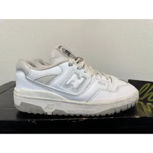 Youth 7 New Balance 550 White Grey Athletic Sneakers GSB550PB