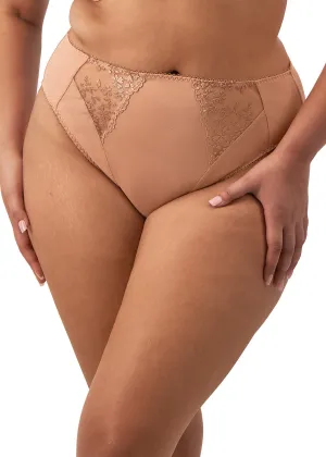 Zarla High Leg Brief In Café Au Lait - Elomi